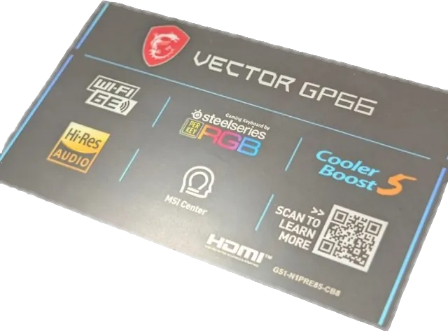 MSI Vector GP66 12UE 447BE — i7-12700H · 16 Go DDR4 · 1 To SSD NVMe · RTX 3060 · 15.6" FHD IPS 240 Hz